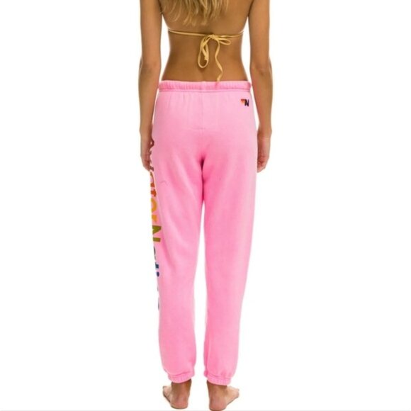 AVIATOR NATION SWEATPANTS - NEON PINK Small Excellent Condition - Picture 3 of 9